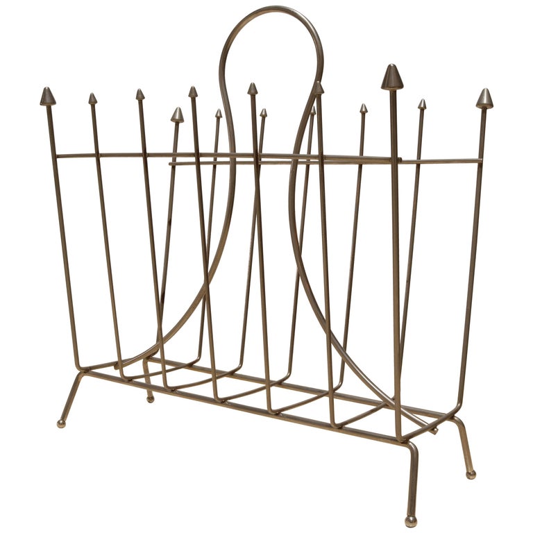 Steel MidCentury French Magazine Rack at 1stDibs