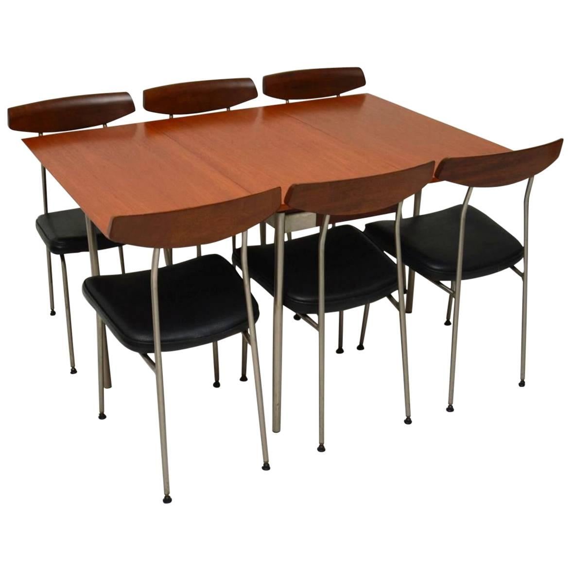 Retro Stag Teak Dining Table and Six Chairs by John & Sylvia Reid