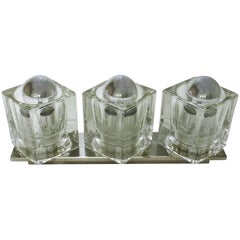 Wall Light with Three Glass Cubes from the 1970s, Germany