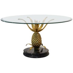 Sculptural Brass, Glass and Marble Pineapple Coffee Table, France, 1970s, Paris