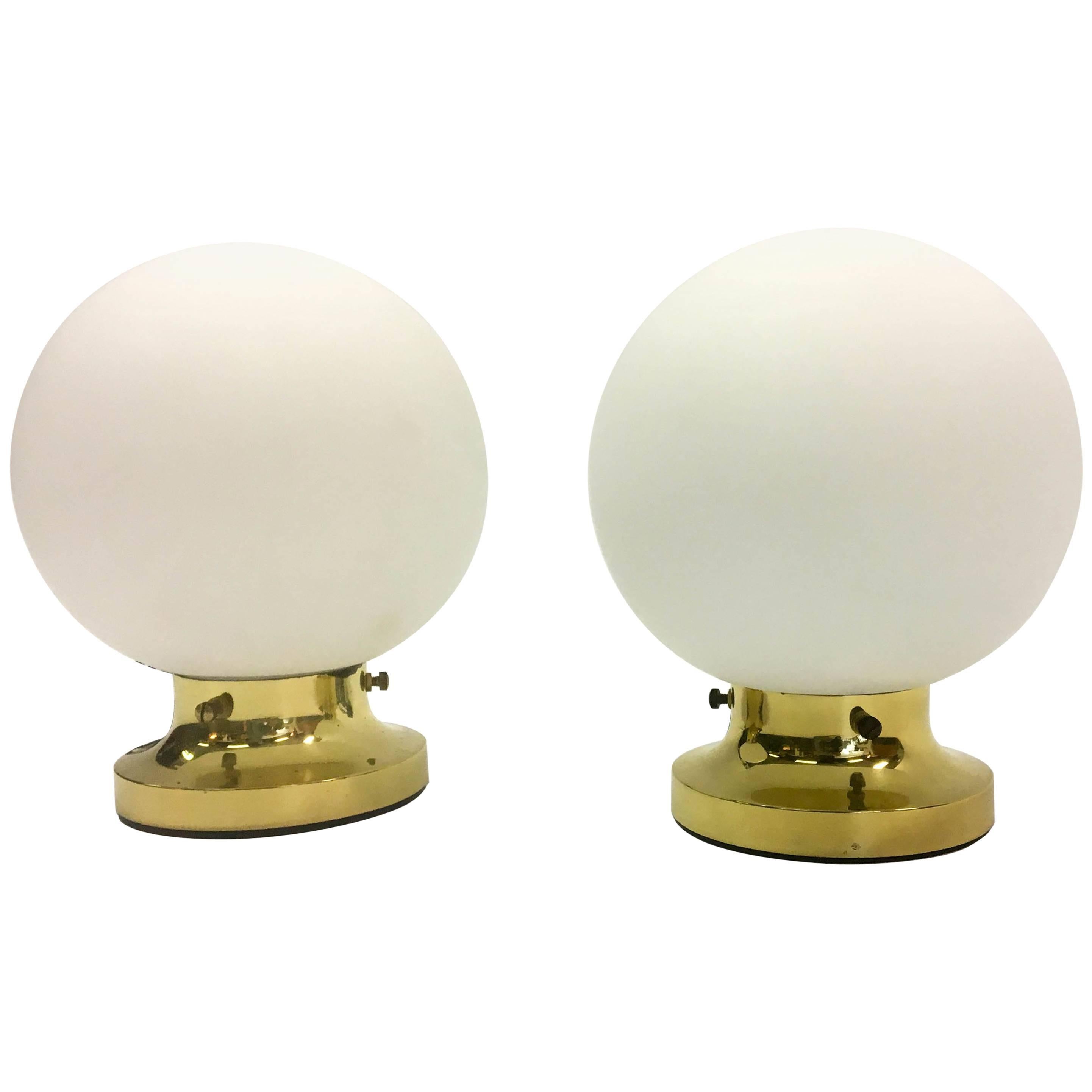 Two Glashütte Limburg Table Lights, 1970s