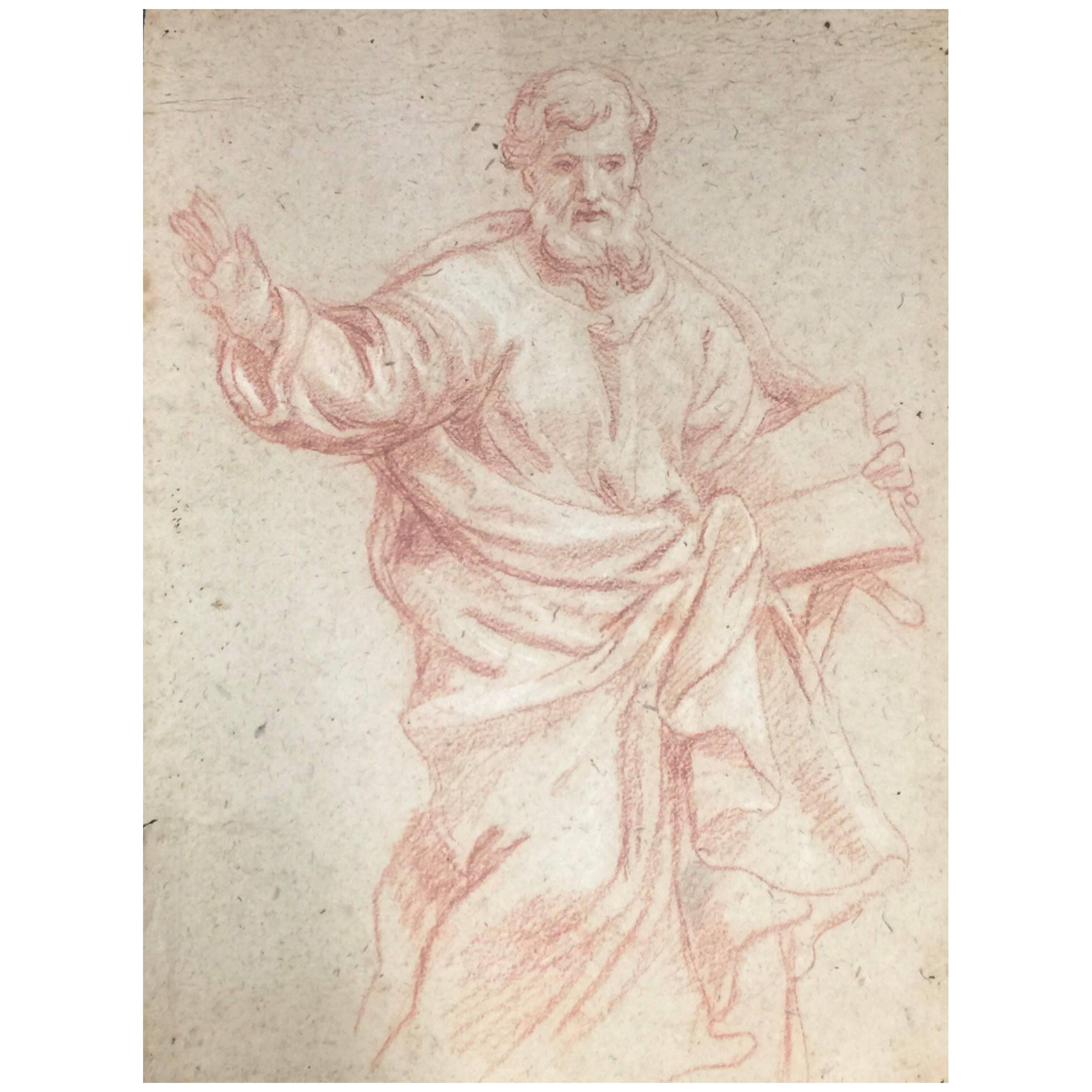 Roman School Red Chalk Study, circa 1700