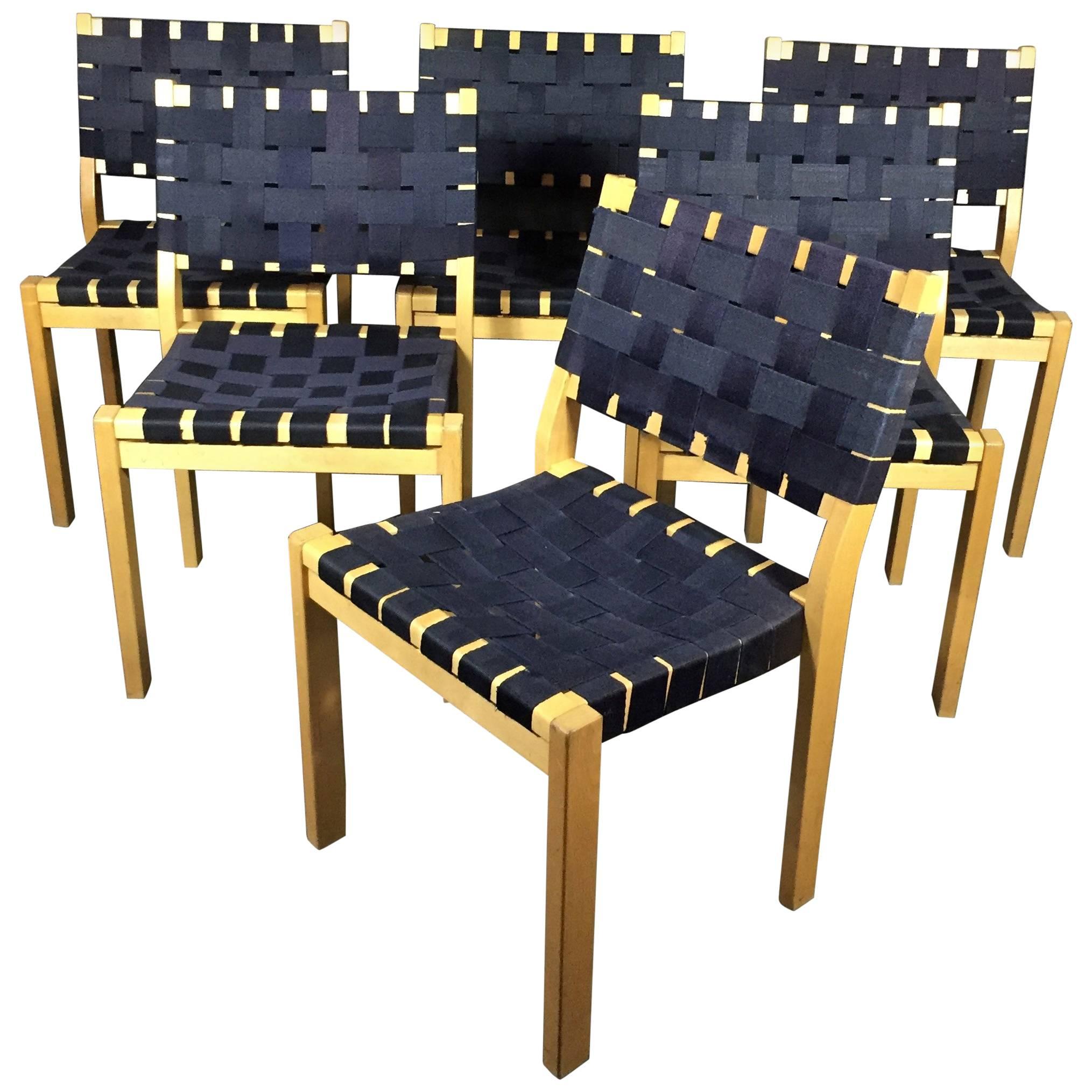 Six Alvar Aalto Model 611 Dining Chairs by Artek, Finland