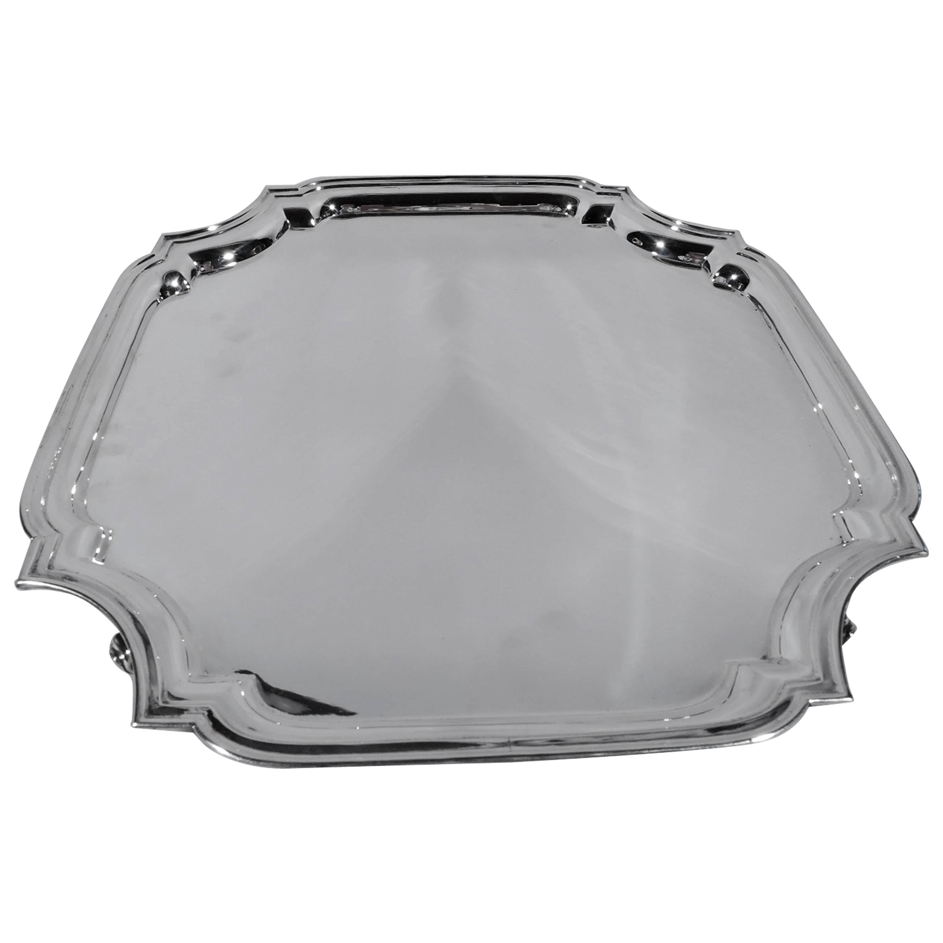 Tiffany Sterling Silver Salver Tray in Traditional Georgian Style