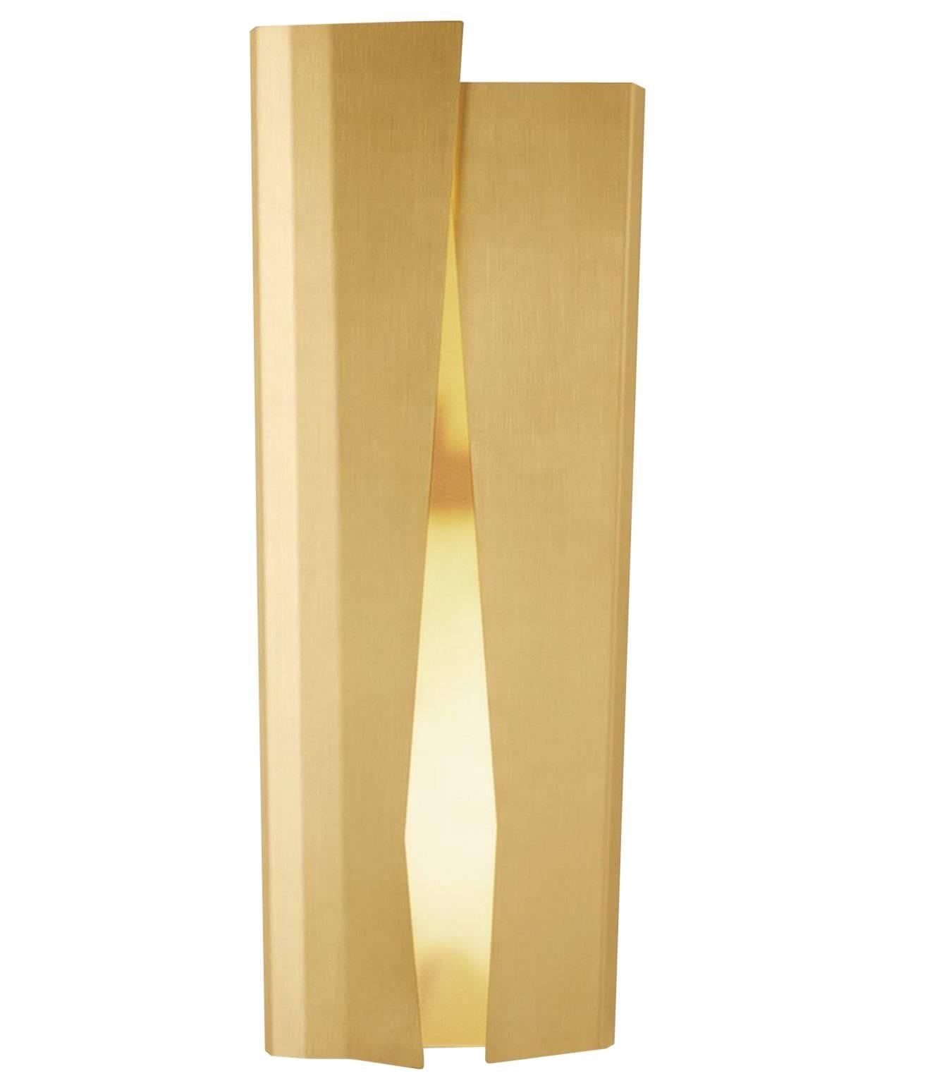 Gallotti and Radice Ori LED Wall Sconce in Polished and Brushed Brass Finish For Sale