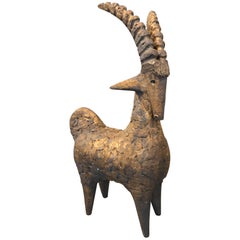 Fantastic and Unique Dominique Pouchain Ibex Ceramic Sculpture