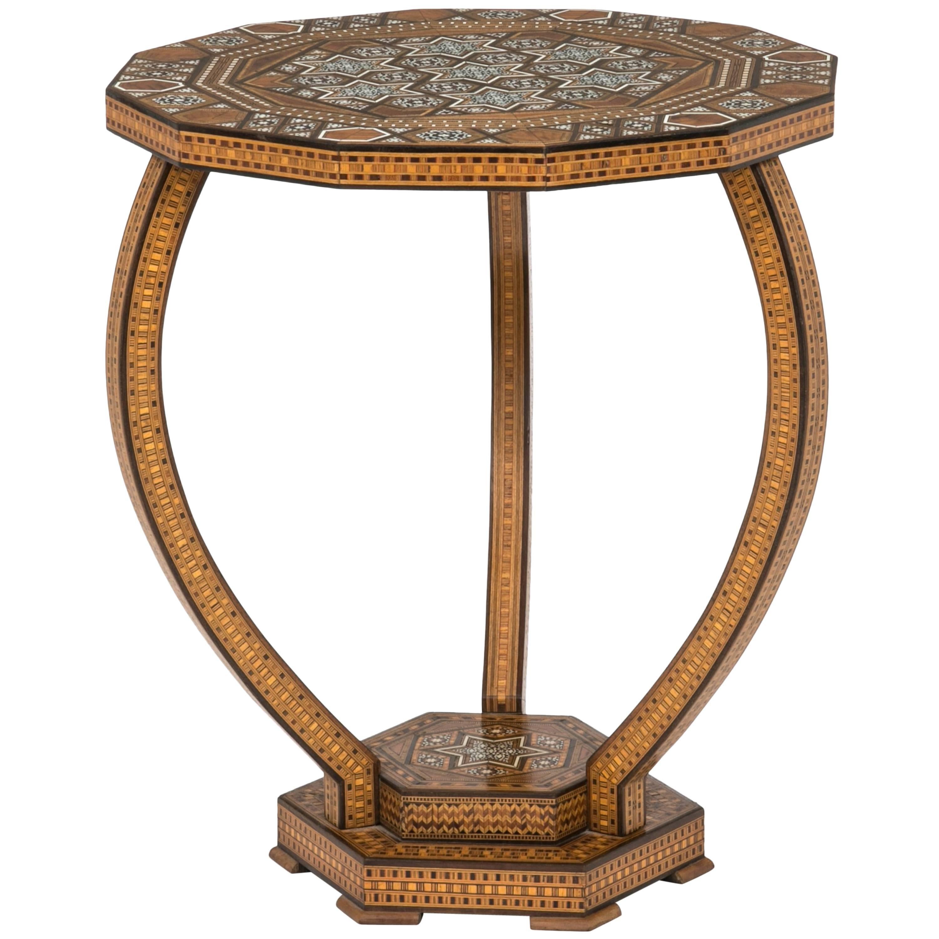 Moroccan Inlaid Octagon Shape Table