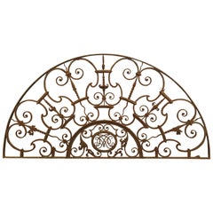 Antique Forged Iron Transom from France, Aix-En-Provence, 18th Century