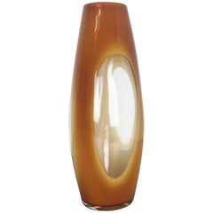 Original Extra Large 50cm Murano Summerso Handblown Glass Vase, Italy, 1970s