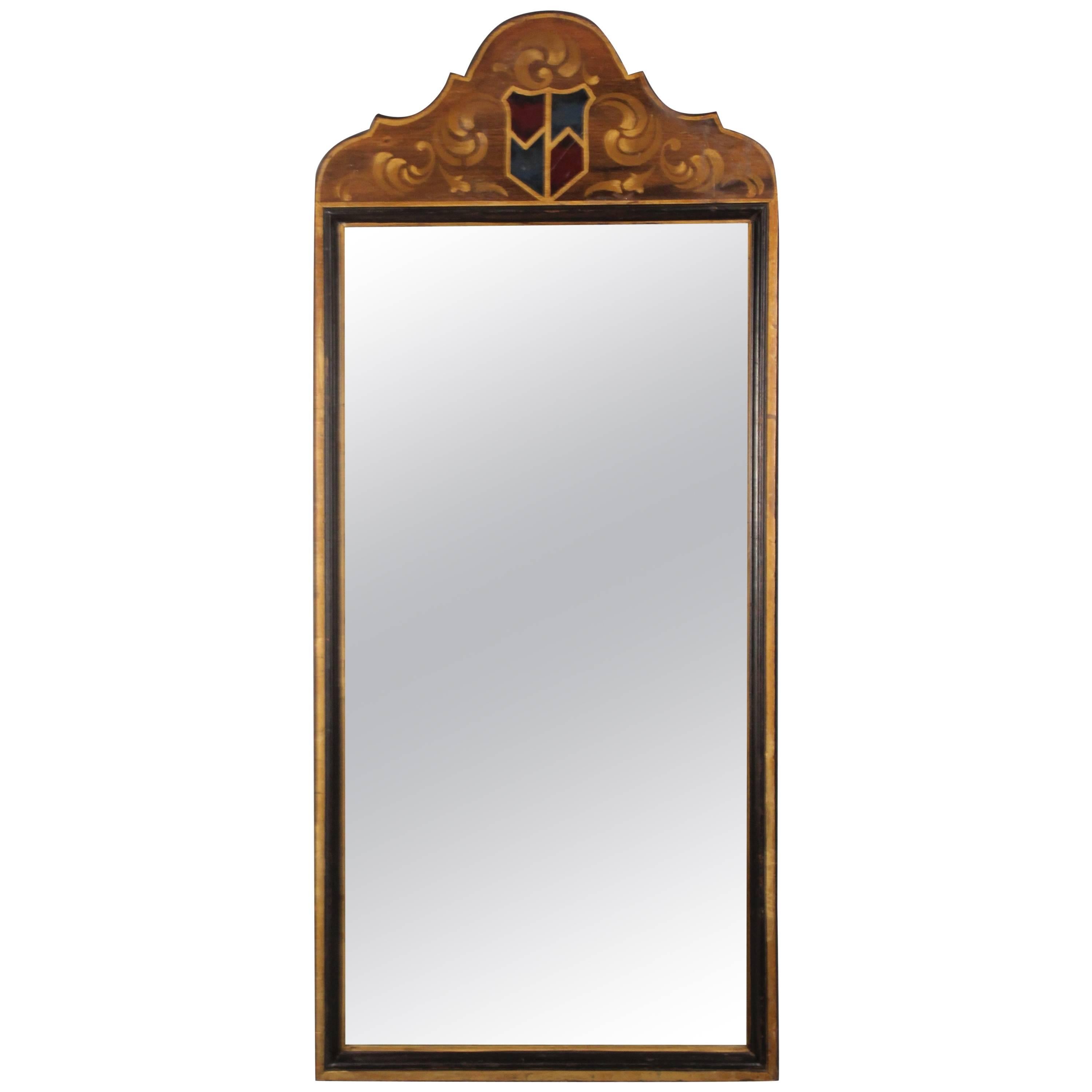 Tall and Narrow Spanish Revival Hand-Painted Mirror