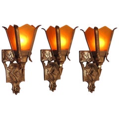 Three Gothic Revival Style Sconces