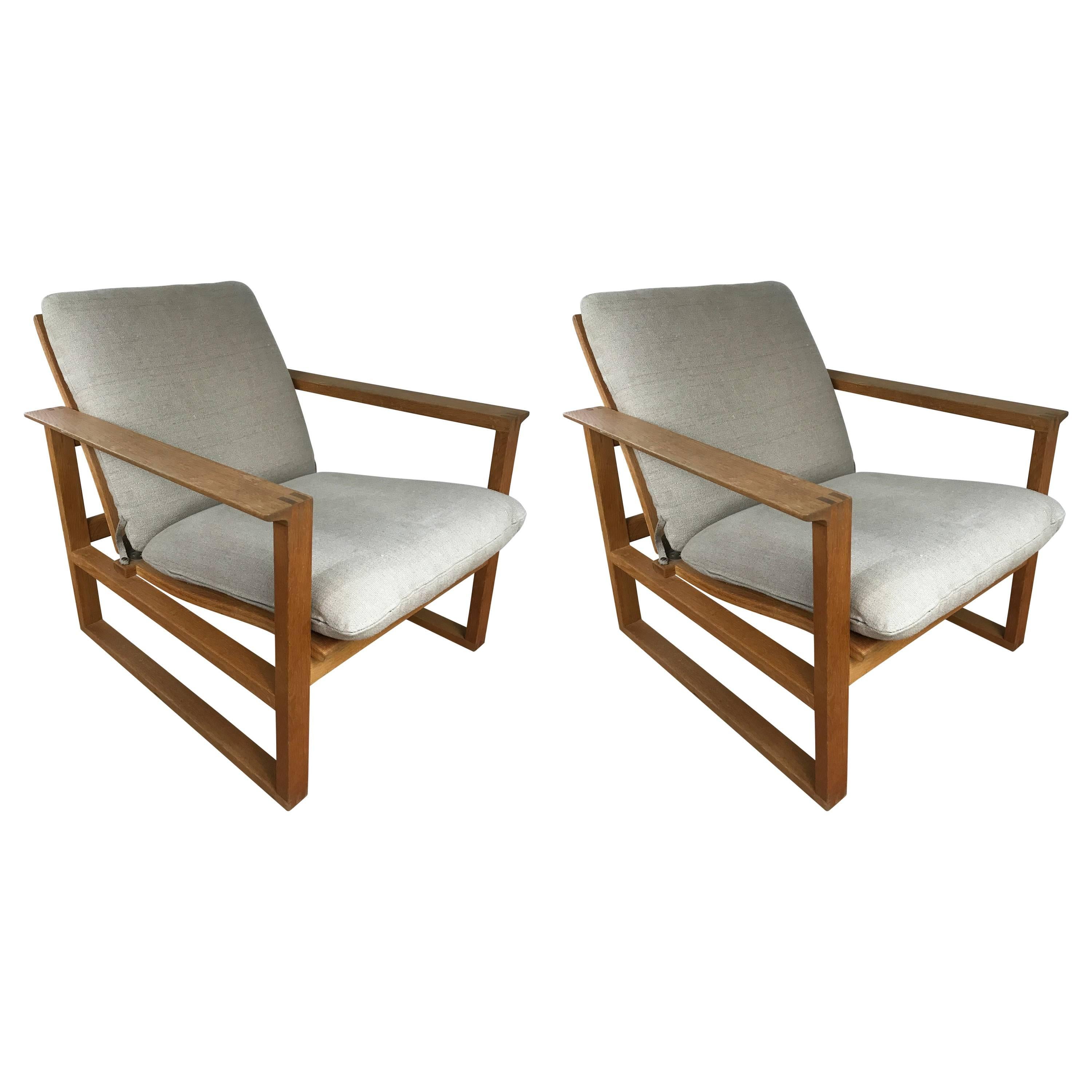 Pair of Børge Mogensen Oak Lounge Chairs