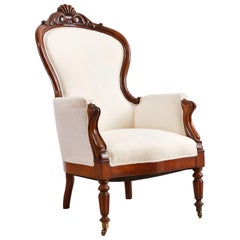 Louis Philippe Bergère in Mahogany with Upholstery, France, circa 1835