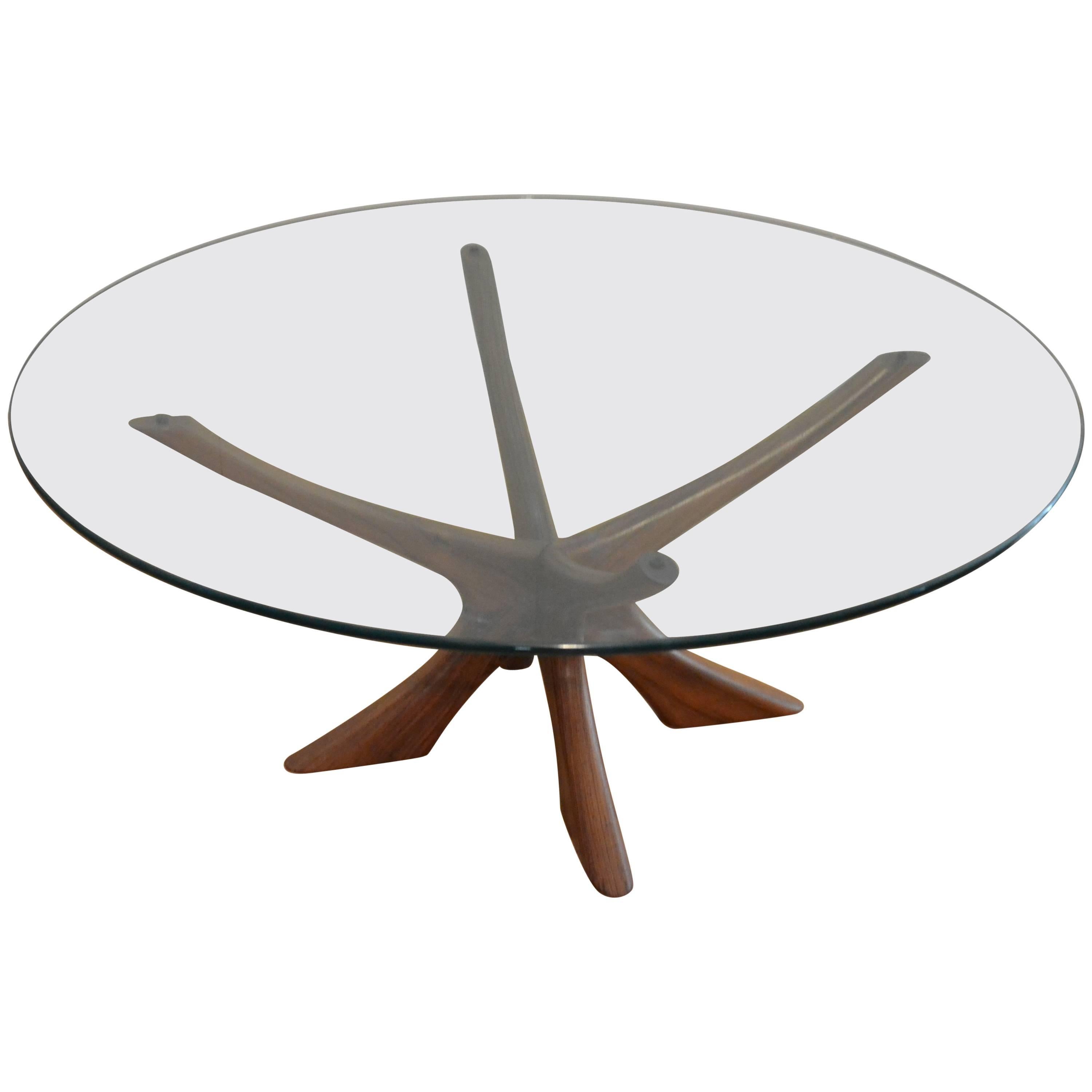1960s Illum Wikkelso Sculptured Vintage Table Denmark For Sale