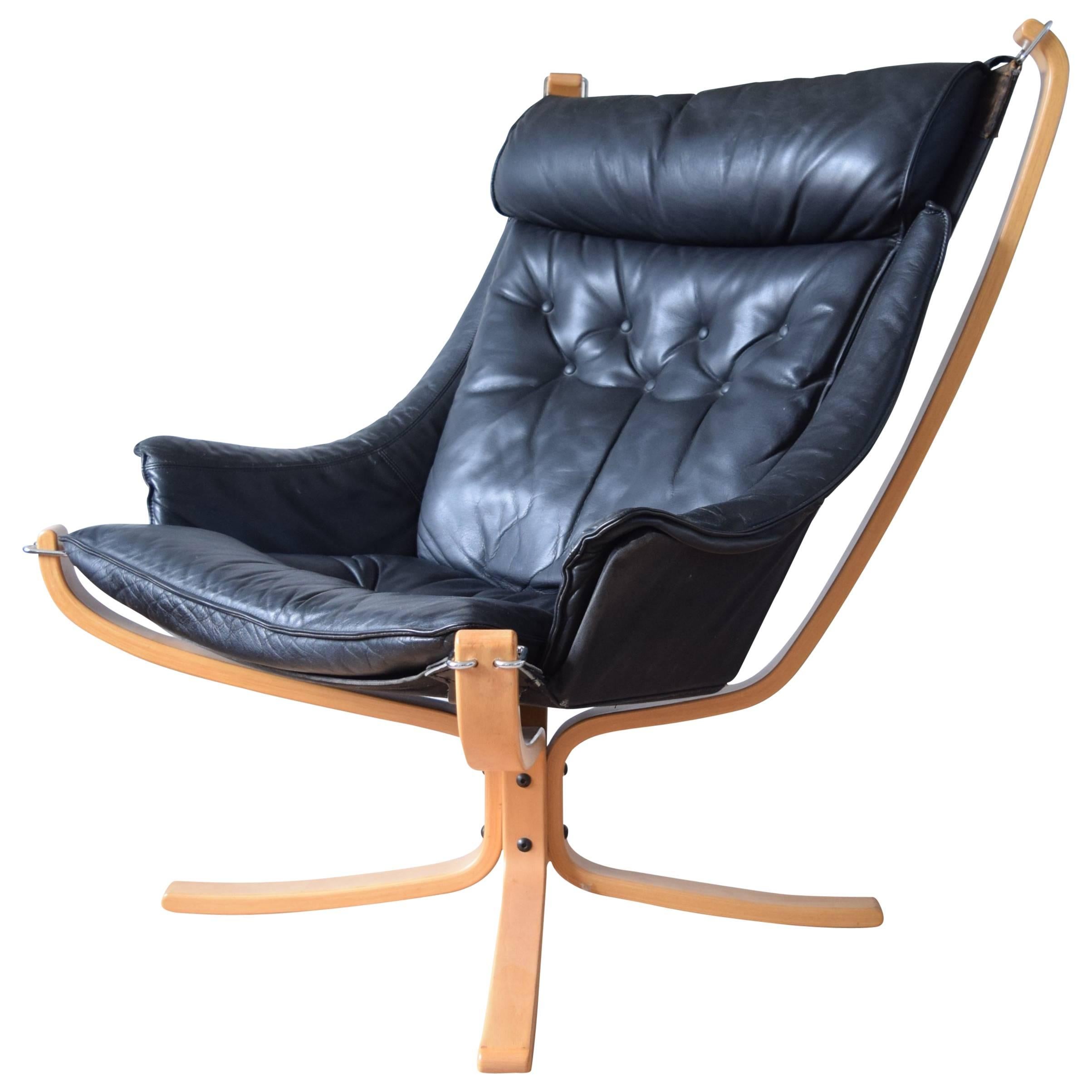 Black Winged Falcon Chair by Sigurd Ressell for Vatne Møbler, 1970s