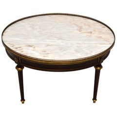 Large Antique French Marble-Top Coffee Table