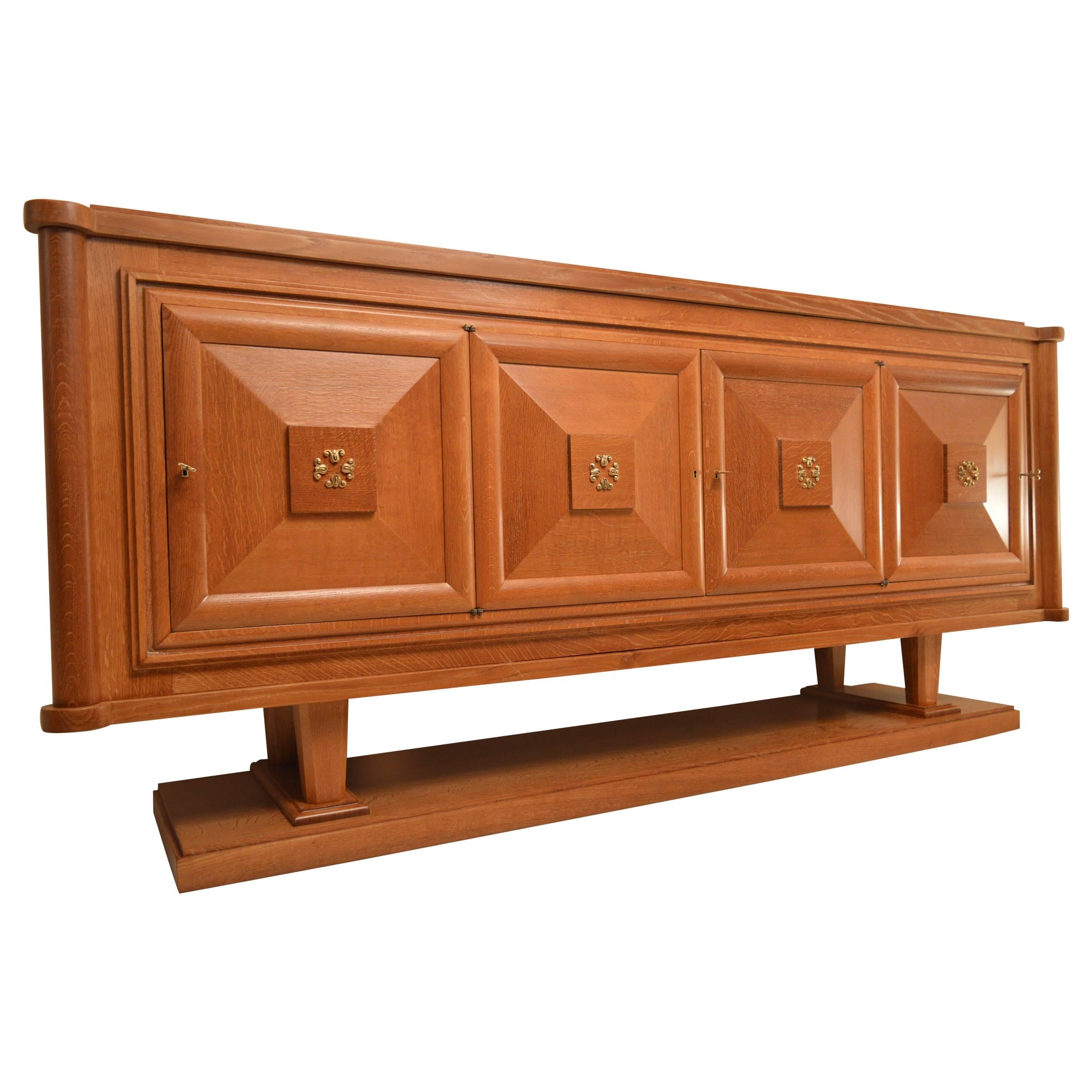 Credenza in Oak in the Style of Charles Dudouyt and Jean-Charles Moreux