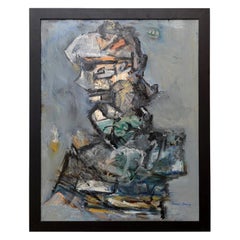 Pintura "Torso" estilo Jim Dine, abstracta y vintage firmada