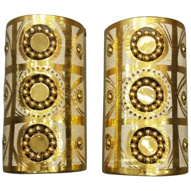 Georges Pelletier Beautiful Pair of Ceramic Sconces, circa 1970 For Sale