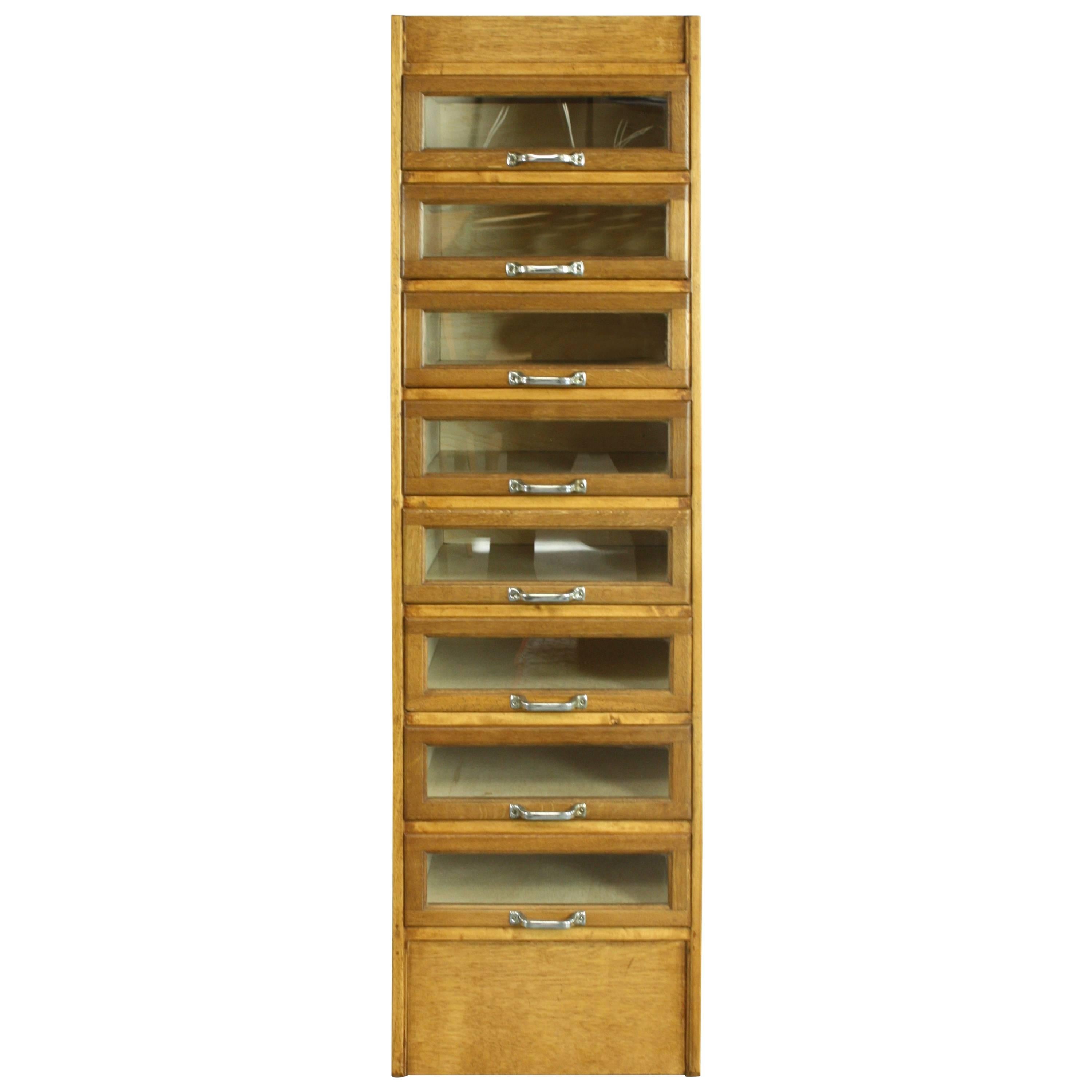 Eight-Drawer Midcentury British Haberdashery Cabinet For Sale