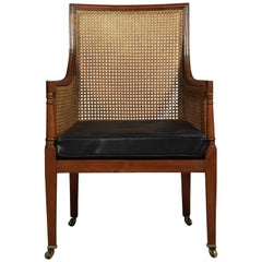 Edwardian Mahogany Bergere Armchair