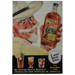 1960s Myers's Rum Counter Display Advertising Sign 9