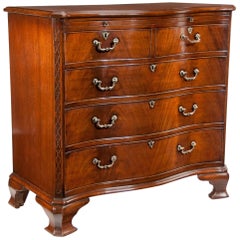 Handsome Vintage Mahogany Serpentine Chest of Drawers