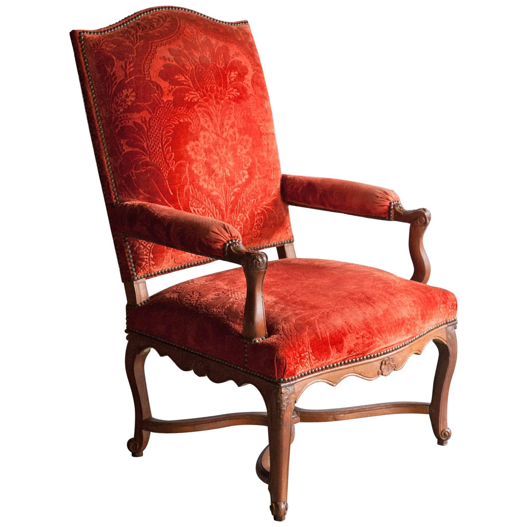 Large 18th Century French Régence Fauteuil or Open Armchair For Sale