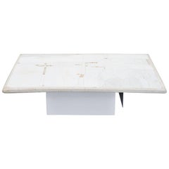 Paul Kingma White Marble Coffee Table Holland, 1978