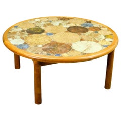Mid-Century Ceramic Art Tiles Coffee Table by Tue Poulsen for Haslev, Denmark
