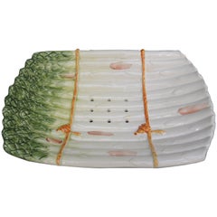 Vintage Italian Trompe L'oeil Asparagus Serving Dish