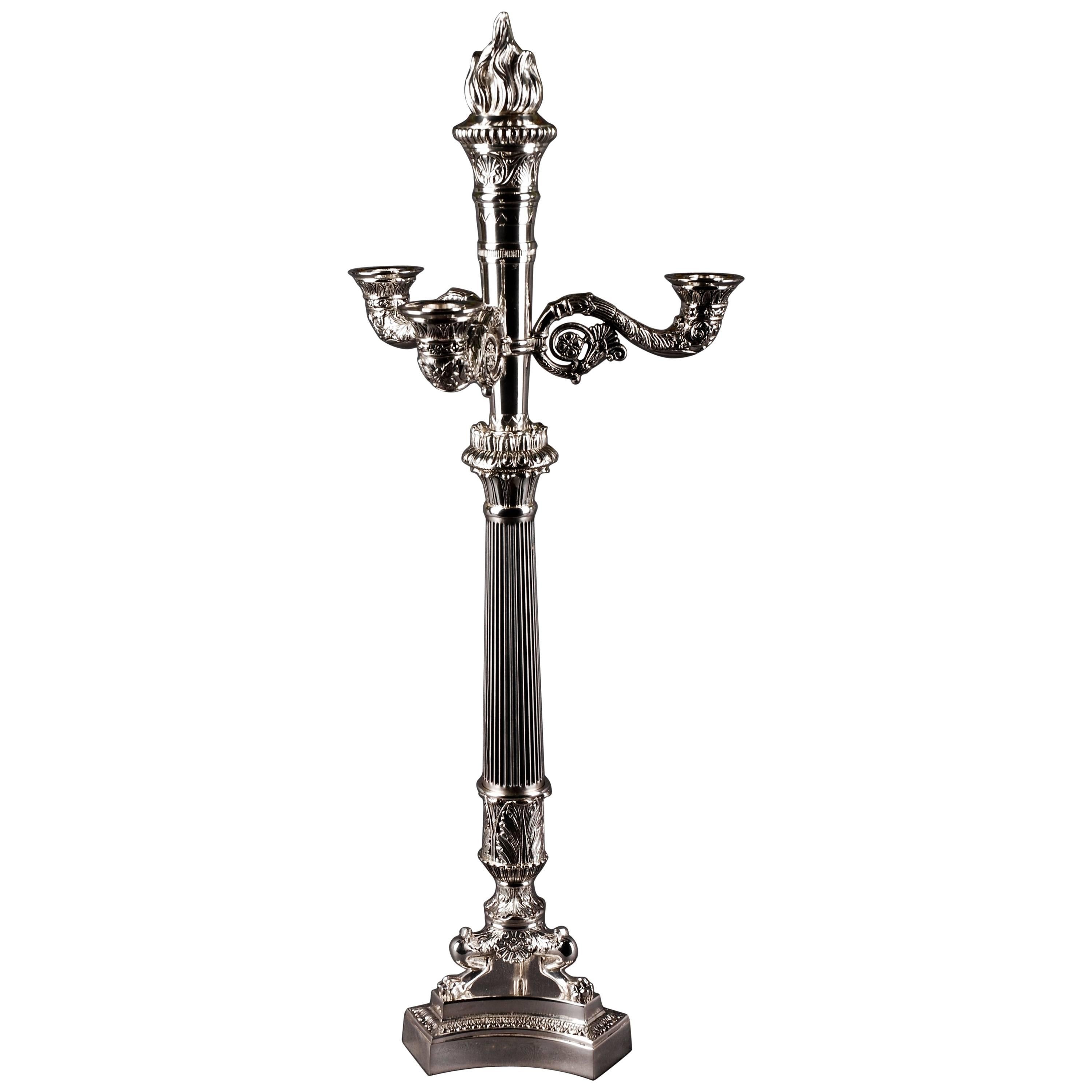 French Candelabra in Empire Style silver