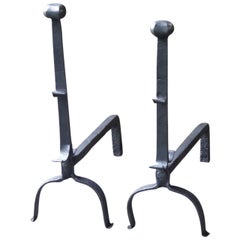 17th-18th Century French Gothic Firedogs or Andirons Antique 17th-18th Century French Gothic Firedogs or Andirons