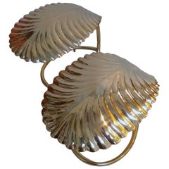 Pair of Tommaso Barbi Style Italian Leaf Table Lamps, Offered by La Porte