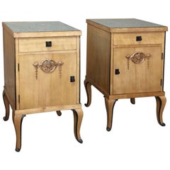 Pair of French Mid-Century Fruitwood Nightstands