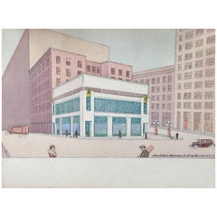 1930s NYC Architectural Drawing 30 Church Street New York