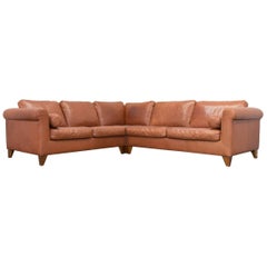 Machalke Designer Leather Cornersofa Brown Sofa Vintage