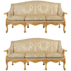 Pair of 19th Century Gilded English Sofas