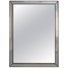 Belgian Hollywood Regency De Knudt Mirror with Facet Cut Edge