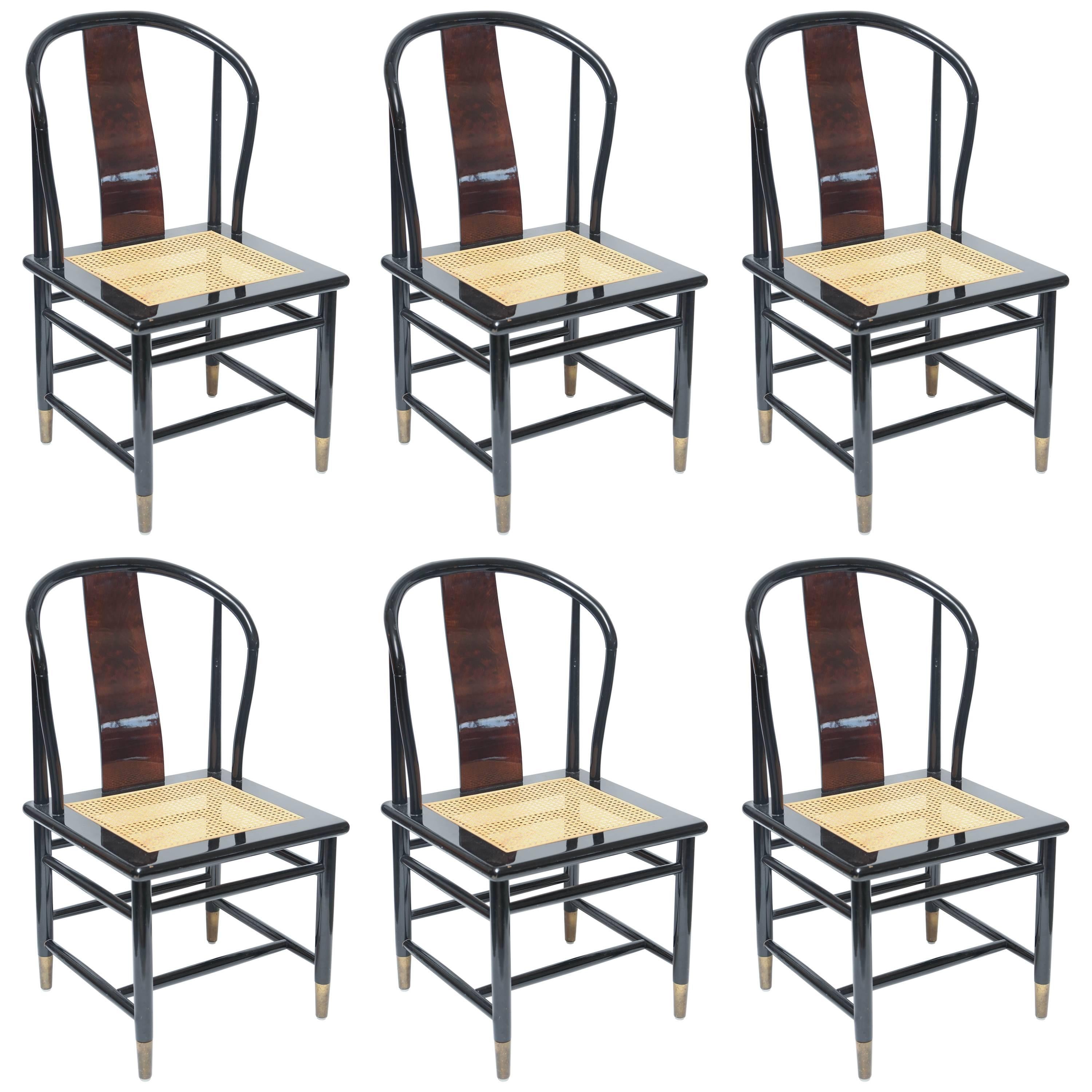 Set of Henredon Dining Chairs 'Four Chairs and Two Captains', 1970s, USA