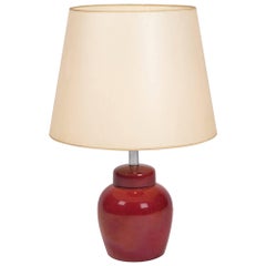 Red Glazed Ceramic Table Lamp by Paul Millet for Sevres
