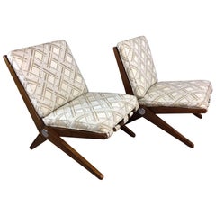 Pierre Jeanneret Sissor Lounge Chair, Pair