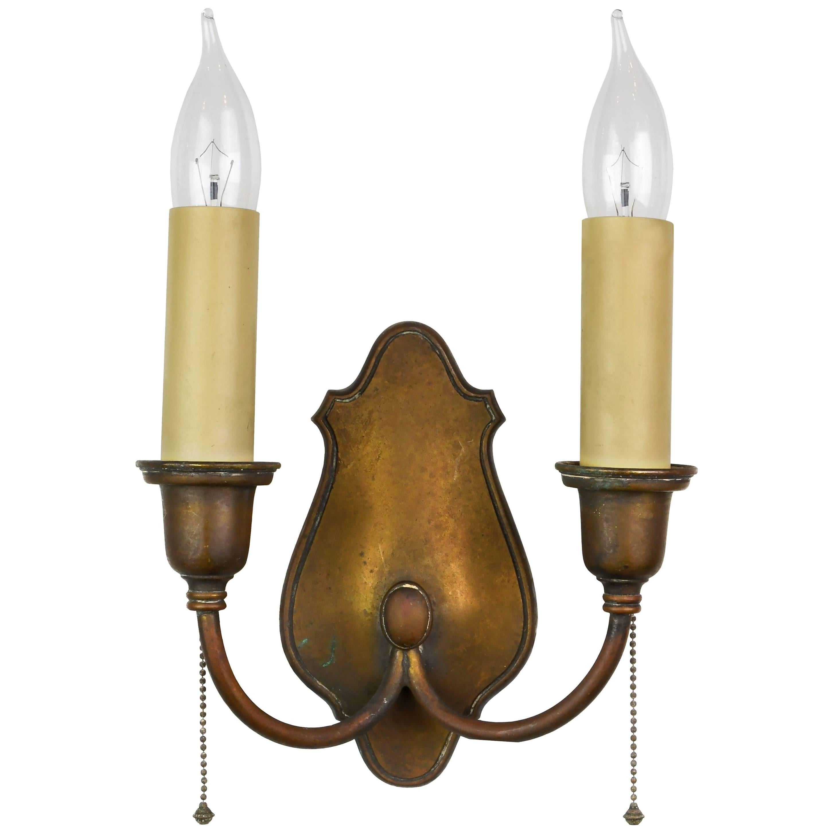 Two-Arm Cast Brass Bradley & Hubbard Sconce