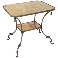 Two-Tier Gold Leaf Bronze Frame Table, French, 1960s 10