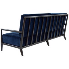 Sofa in Navy Velvet by T.H. Robsjohn-Gibbings for Widdicomb, Model 1678 5