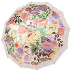 Antique Raoul Dufy and Paul Poiret Silk Parasol, 1925, Met Museum Exhibition Piece