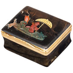 French Chinoiserie Hardstone Snuff Box
