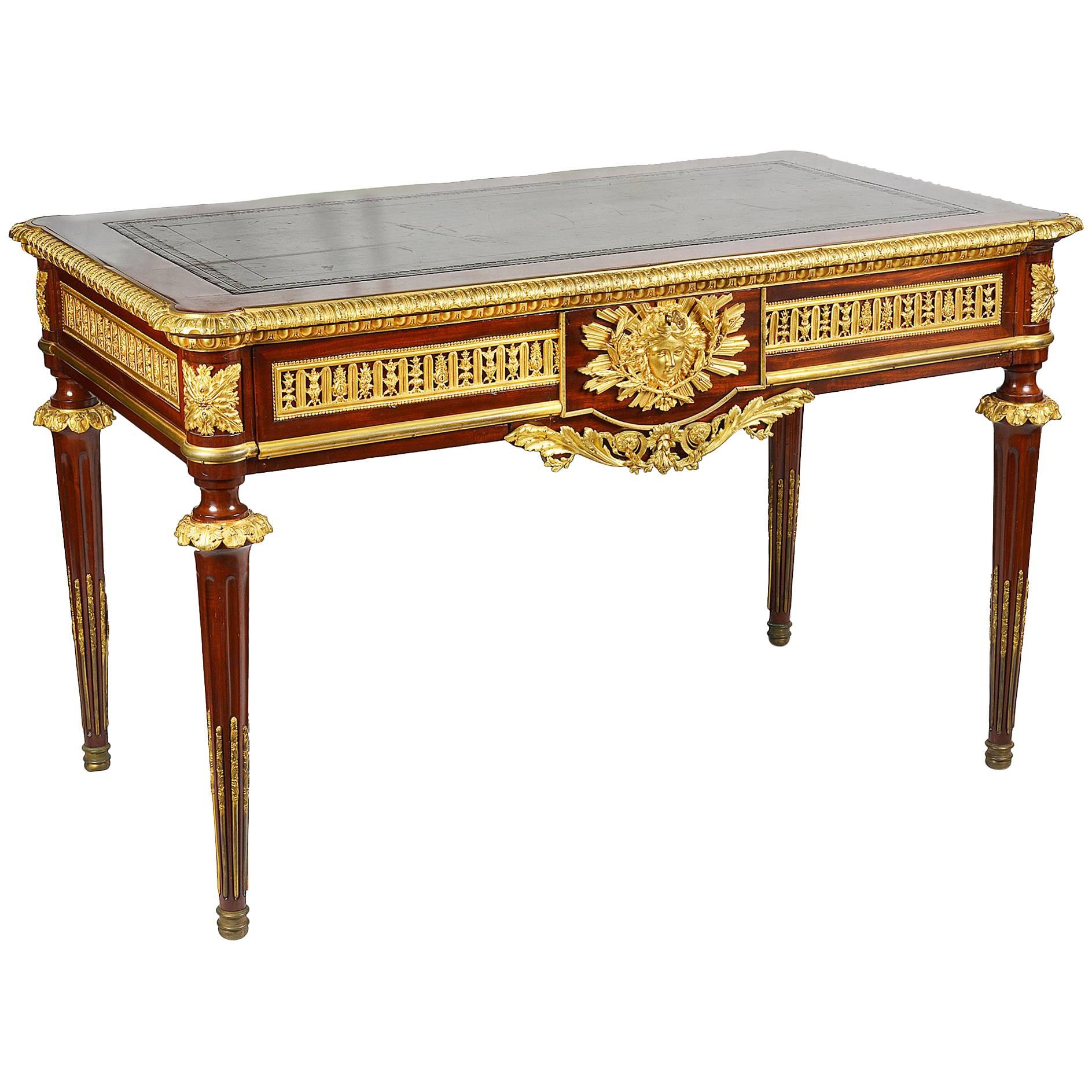 Fine Quality Louis XVI Style Bureau Plat, 19th Century For Sale