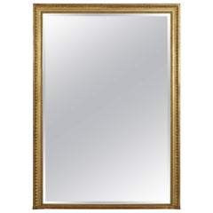 French Neoclassical Giltwood & Gilt-Gesso, Original Bevelled Mirror 19th Century 10