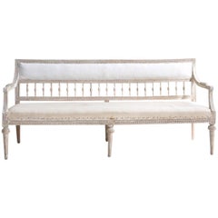 Swedish Period Gustavian Lindome Sofa Bench in Original Paint, 18th Century